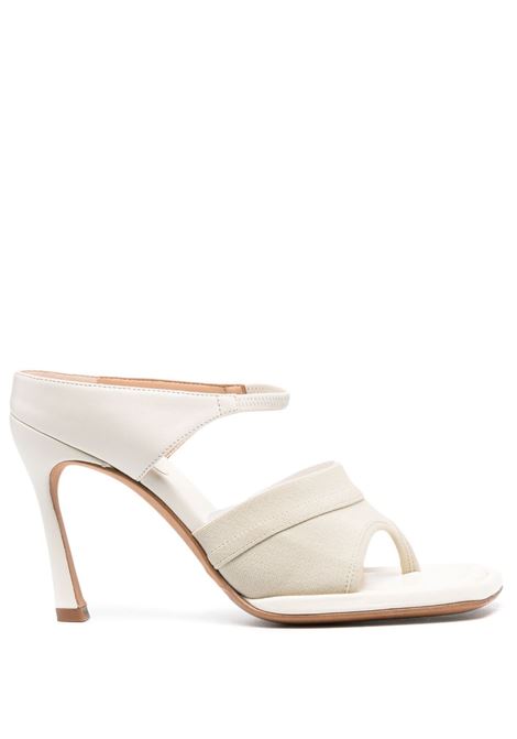 White 100mm thong-strap leather mules - women MAXMARA SPORTMAX | 2325210338600001